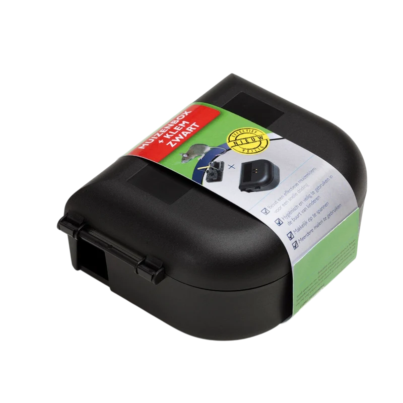 Muizenbox Luxan + klem zwart