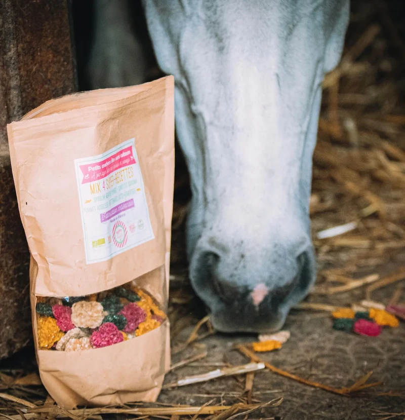 Friandise Cheval Bonbon Biscuit Crackers MIX 4 Recettes de Happy Crackers Bio