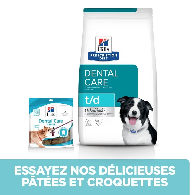 HILL'S Prescription Diet t/d Dental Care au Poulet - Croquettes pour chien