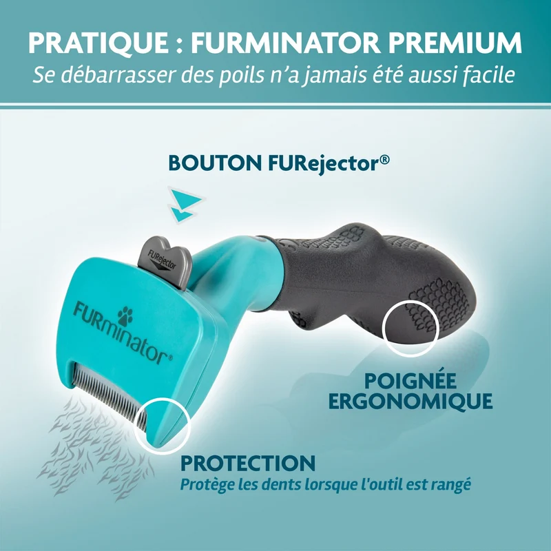 Brosse Furminator poils courts chien