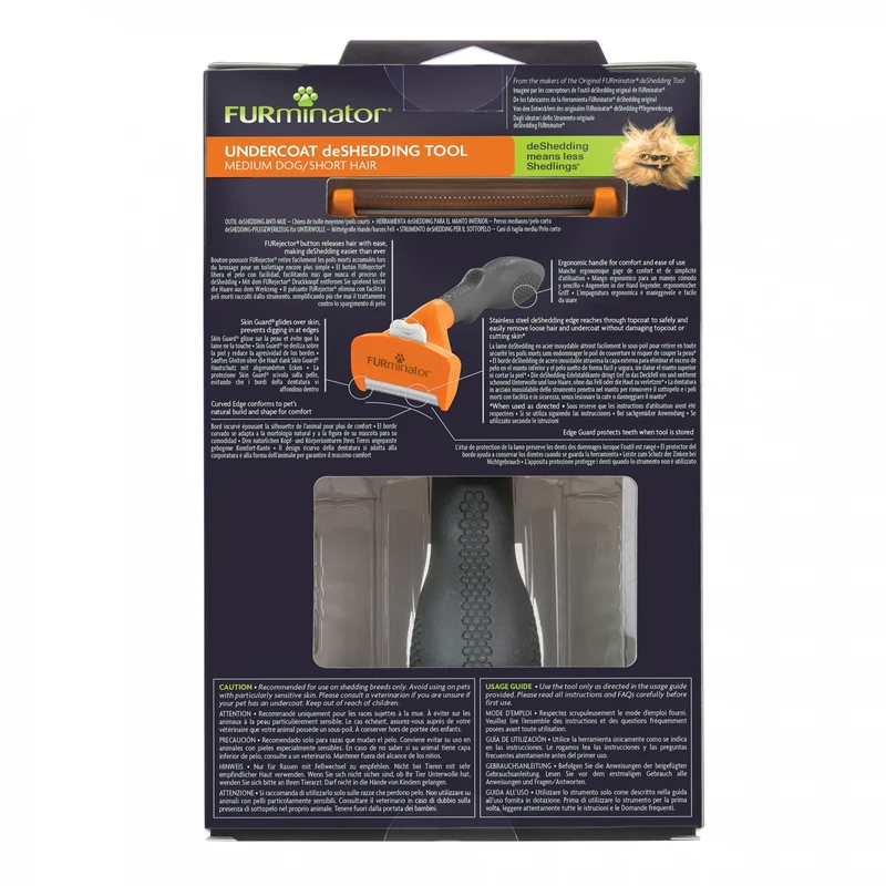 Brosse Furminator poils courts chien