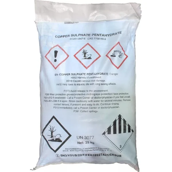 Kopersulfaat pentahydraat - Tech grade - 25 kg