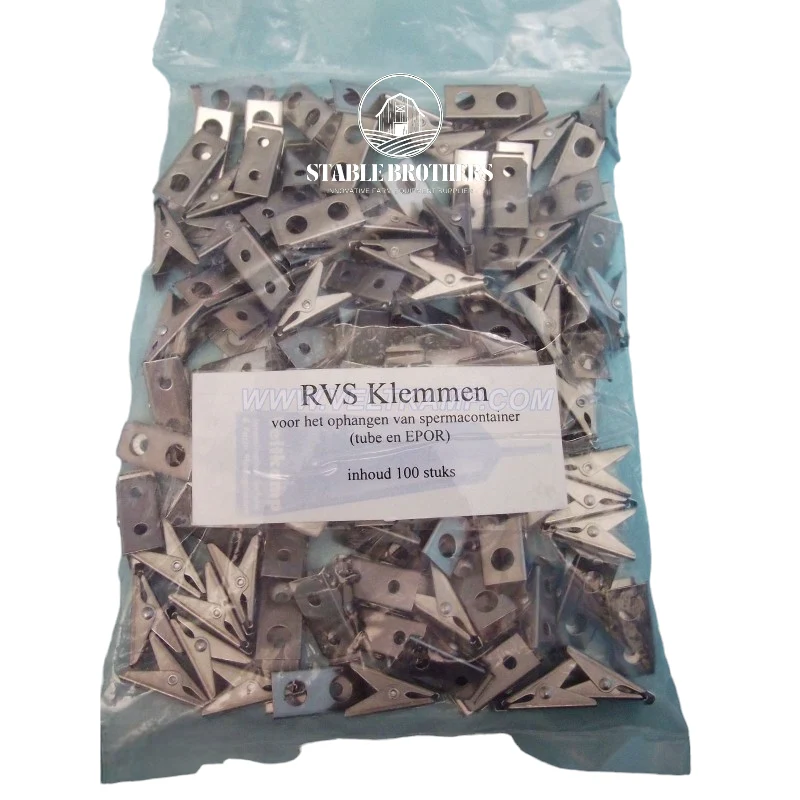 Klemmetjes voor inseminatieveren, RVS