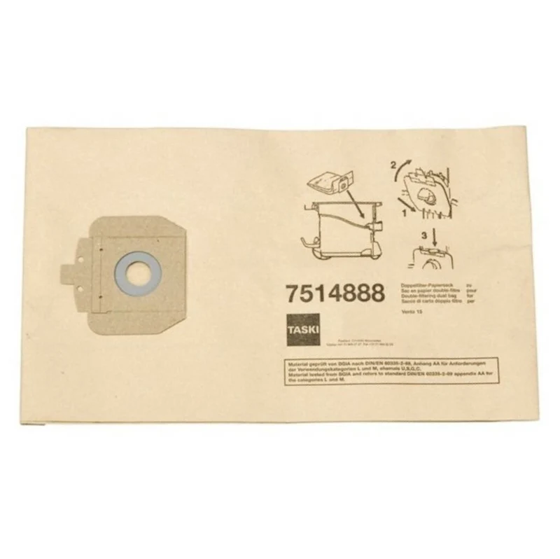Sacco filtro in carta per vento 15S Diversey TASKI 10 pezzi DISPONIBILE IN 7 GIORNI LAVORATIVI