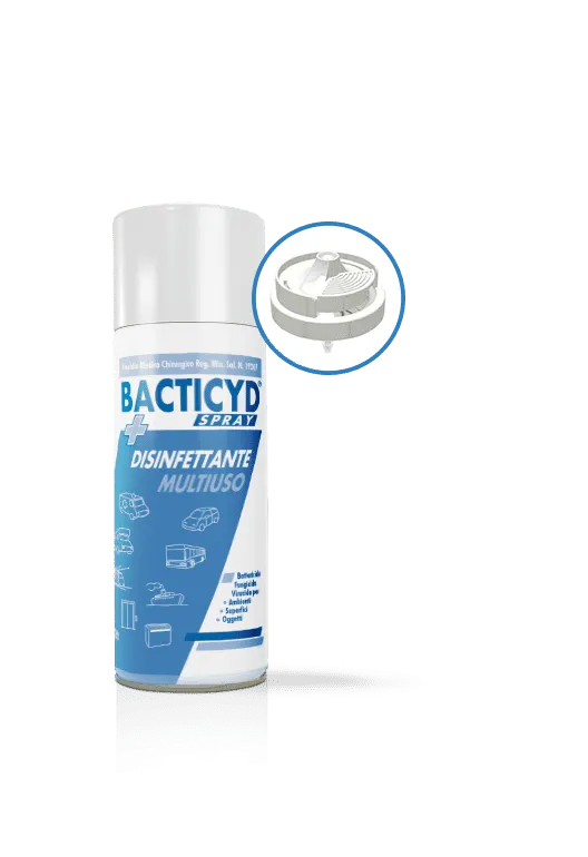 Disinfettante spray multiuso in bombola autosvuotante Vebi Bactycid One-Shot 150 ml