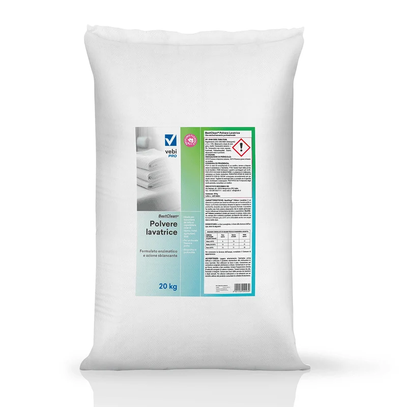 Detersivo enzimatico in polvere per lavatrice Vebi BestClean Polvere Lavatrice busta 20 kg