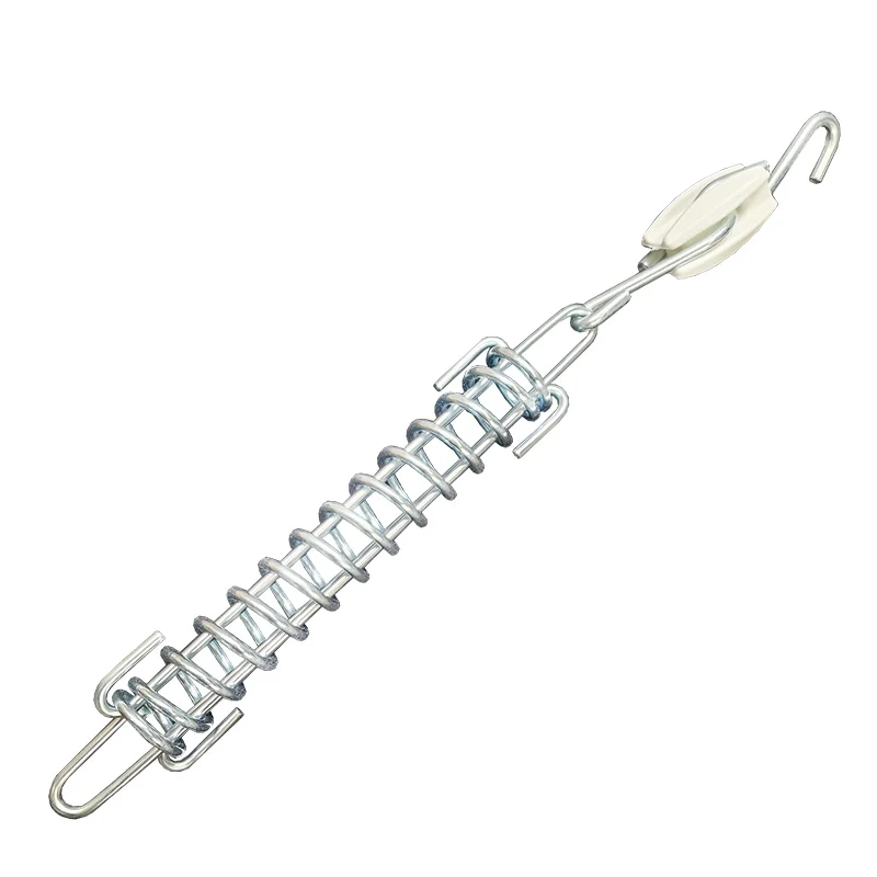 Witte ei-isolator met haak en spanveer