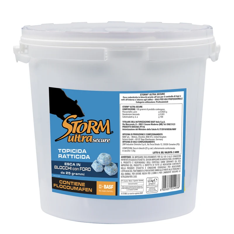 Esca rodenticida in blocchi per topi e ratti Zapi Storm Ultra Secure 1,5 kg