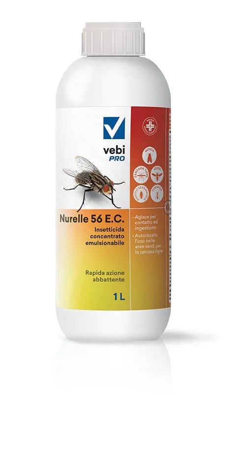 Insetticida liquido emulsionabile per insetti volanti e striscianti Vebi Nurelle 56 E.C. 1 litro
