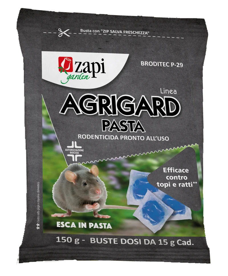 Esca rodenticida in pasta per topi e ratti Zapi Agrigard Pasta Blu 150 g