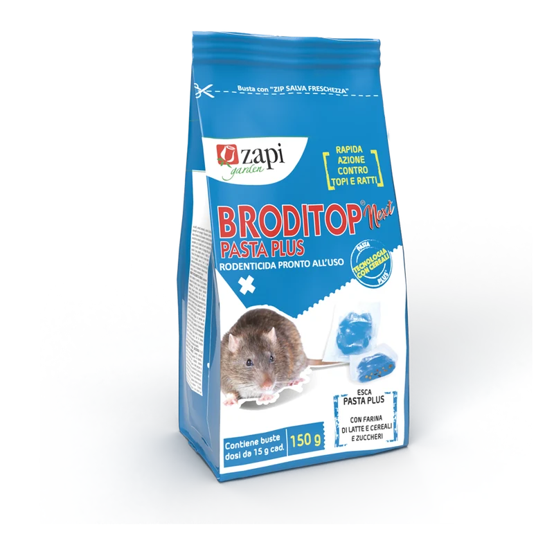 Esca rodenticida in pasta per topi e ratti Zapi Broditop Next Pasta Plus 150 g