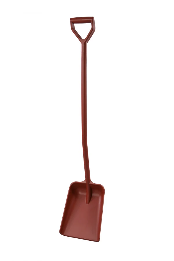 Schop polypropyleen 330 x 380 x 1120 mm metaal detecteerbaar rood
