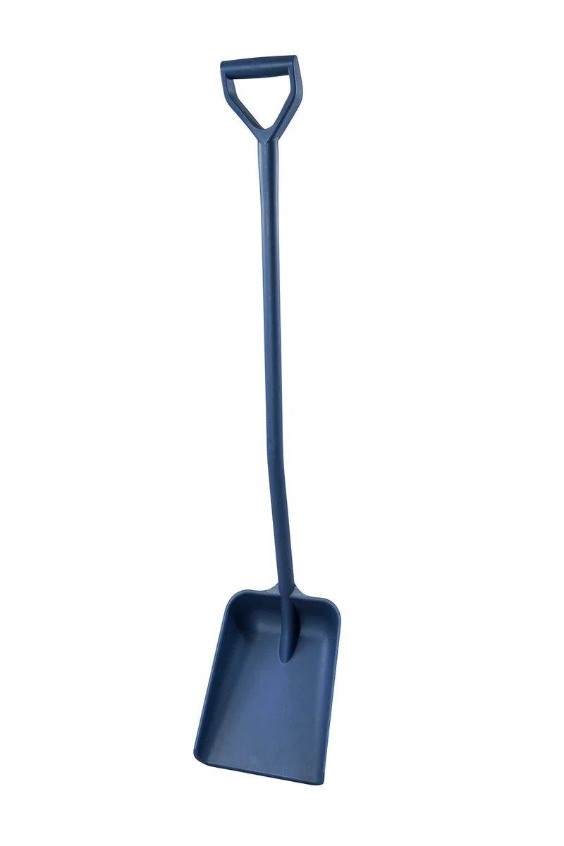 Schop polypropyleen 270 x 340 x 1120 mm metaal detecteerbaar blauw