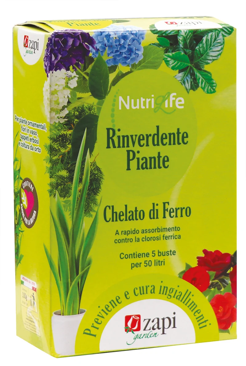 Rinverdente a base di chelato di ferro per piante Zapi Nutrilife Rinverdente 5 buste da 20 g