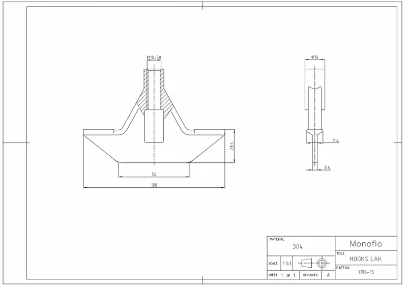 Vloeranker 100 mm breed voor betonnen vloer