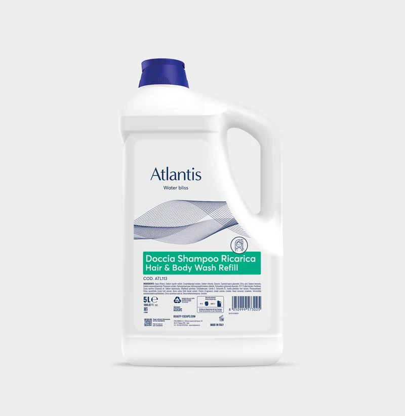 Doccia shampoo per hotel Beauty Escape Atlantis Hair & Body Wash 5 litri DISPONIBILE IN 7 GIORNI LAVORATIVI