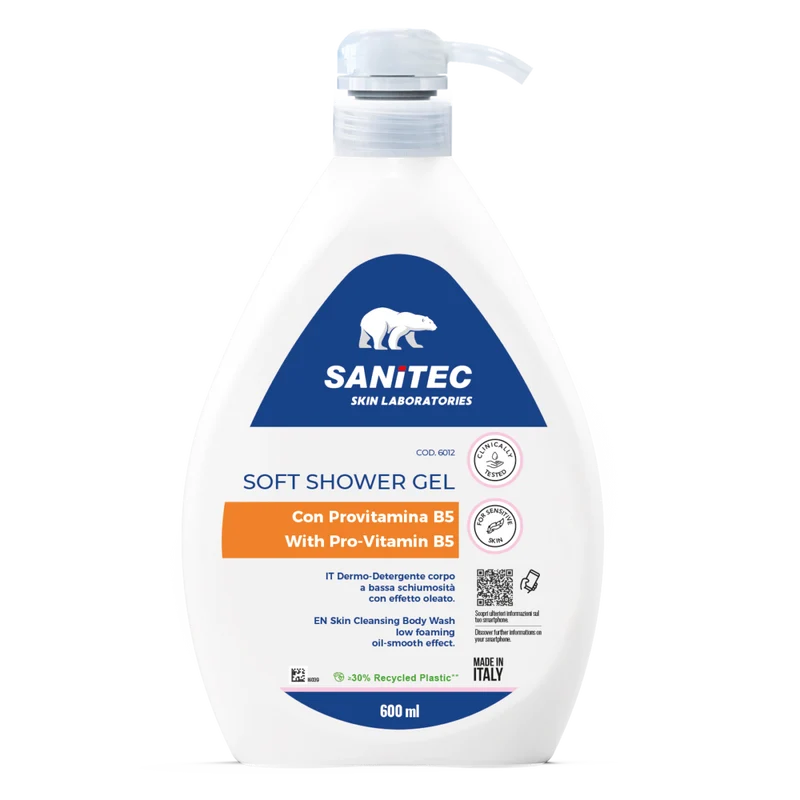 Docciaschiuma delicato Sanitec Soft Shower Gel 600 ml DISPONIBILE IN 7 GIORNI LAVORATIVI
