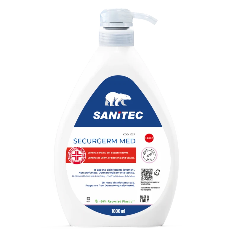 Sapone lavamani disinfettante PMC Sanitec Securgerm Med 1 litro DISPONIBILE IN 7 GIORNI LAVORATIVI