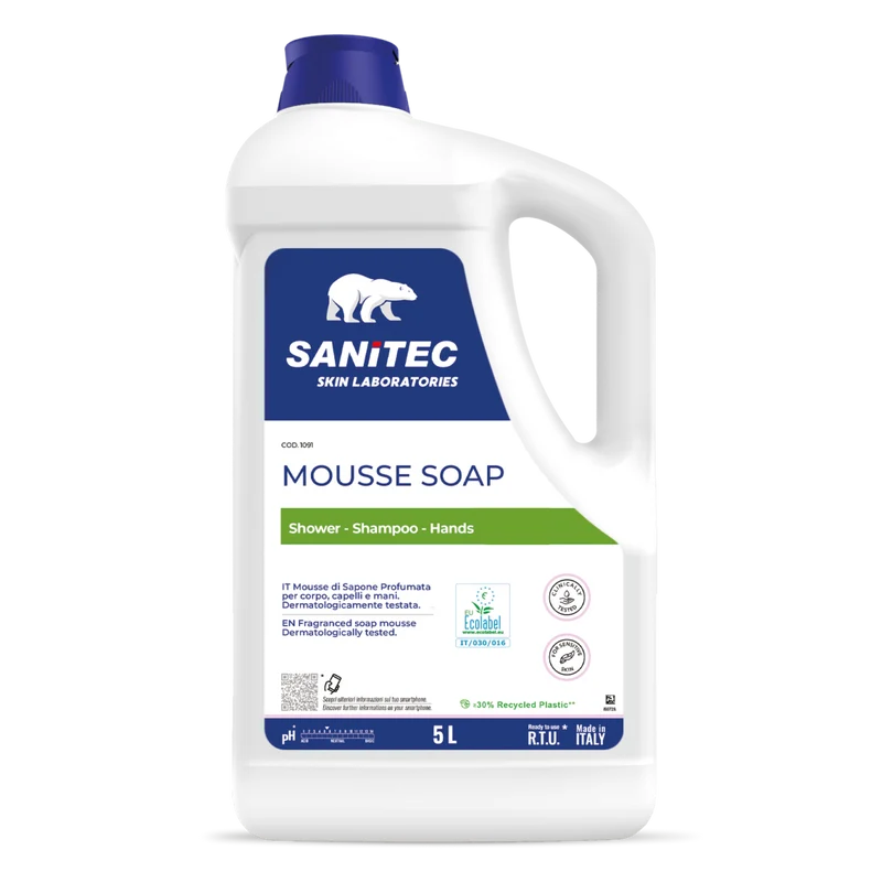 Sapone in mousse Ecolabel Sanitec Mousse Soap Green Power 2x5 litri DISPONIBILE IN 7 GIORNI LAVORATIVI