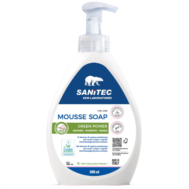 Sapone in mousse Ecolabel Sanitec Mousse Soap Green Power 600 ml DISPONIBILE IN 7 GIORNI LAVORATIVI
