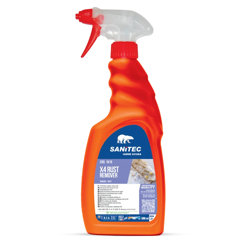 Pretrattante per macchie di ruggine Sanitec X4 Rust Remover 6x500 ml DISPONIBILE IN 7 GIORNI LAVORATIVI