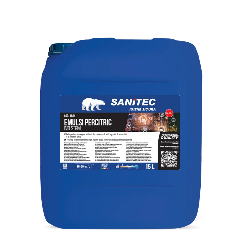 Disincrostante acido peracetico per industria alimentare Sanitec Emulsi-Percitrico 15 litri DISPONIBILE IN 7 GIORNI LAVORATIVI