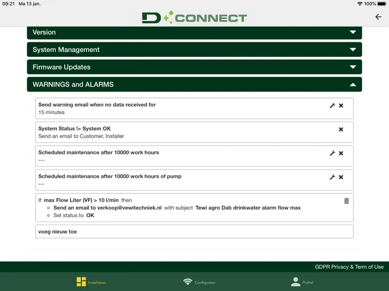 DAB Dconnect online service router