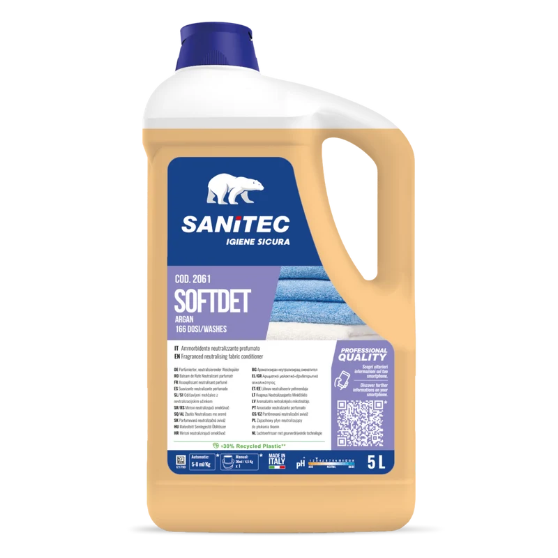 Ammorbidente concentrato per bucato Sanitec Softdet Argan 2x5 litri DISPONIBILE IN 7 GIORNI LAVORATIVI