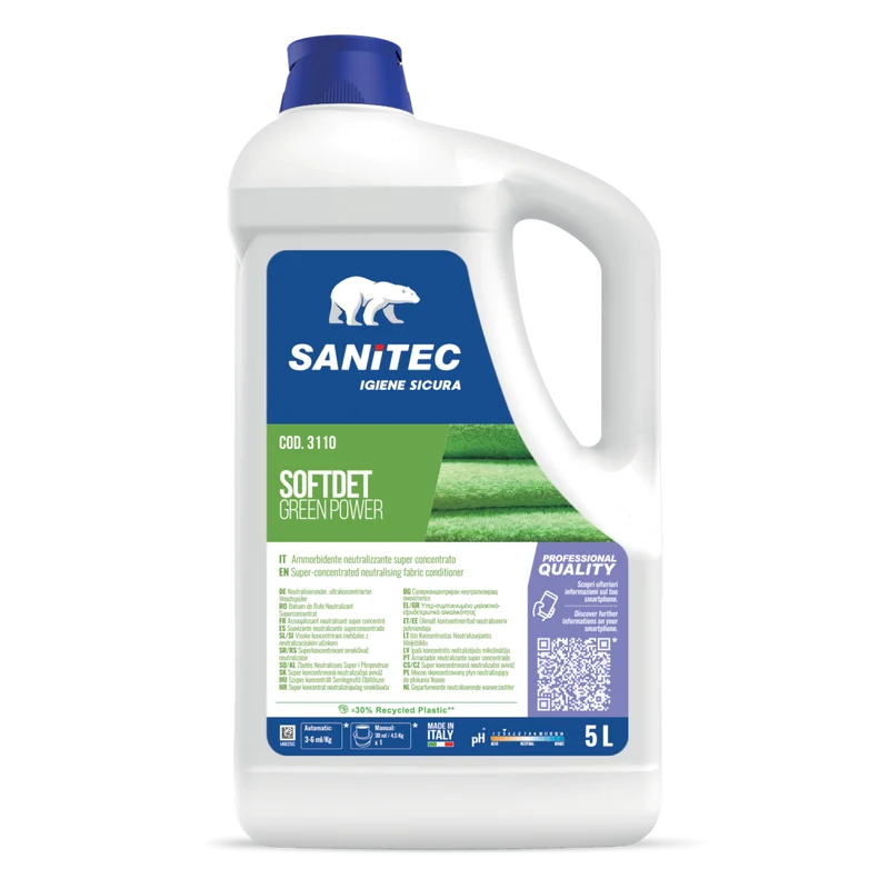 Ammorbidente Ecolabel per bucato Sanitec Softdet Green Power 2x5 litri DISPONIBILE IN 7 GIORNI LAVORATIVI