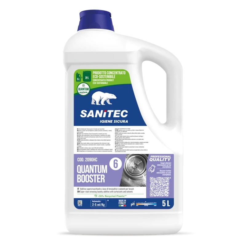 Rinforzante per sporchi difficili per lavanderia Sanitec Quantum Booster 2x5 litri DISPONIBILE IN 7 GIORNI LAVORATIVI