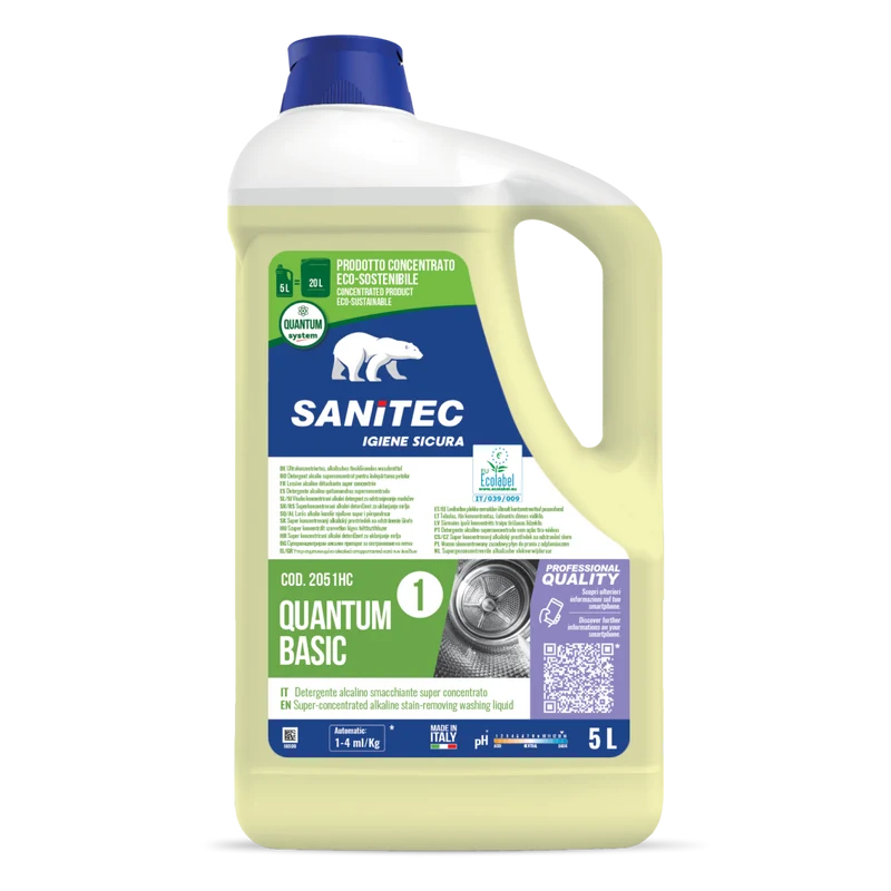 Detergente alcalino per lavanderia Sanitec Quantum Basic 5 litri DISPONIBILE IN 7 GIORNI LAVORATIVI