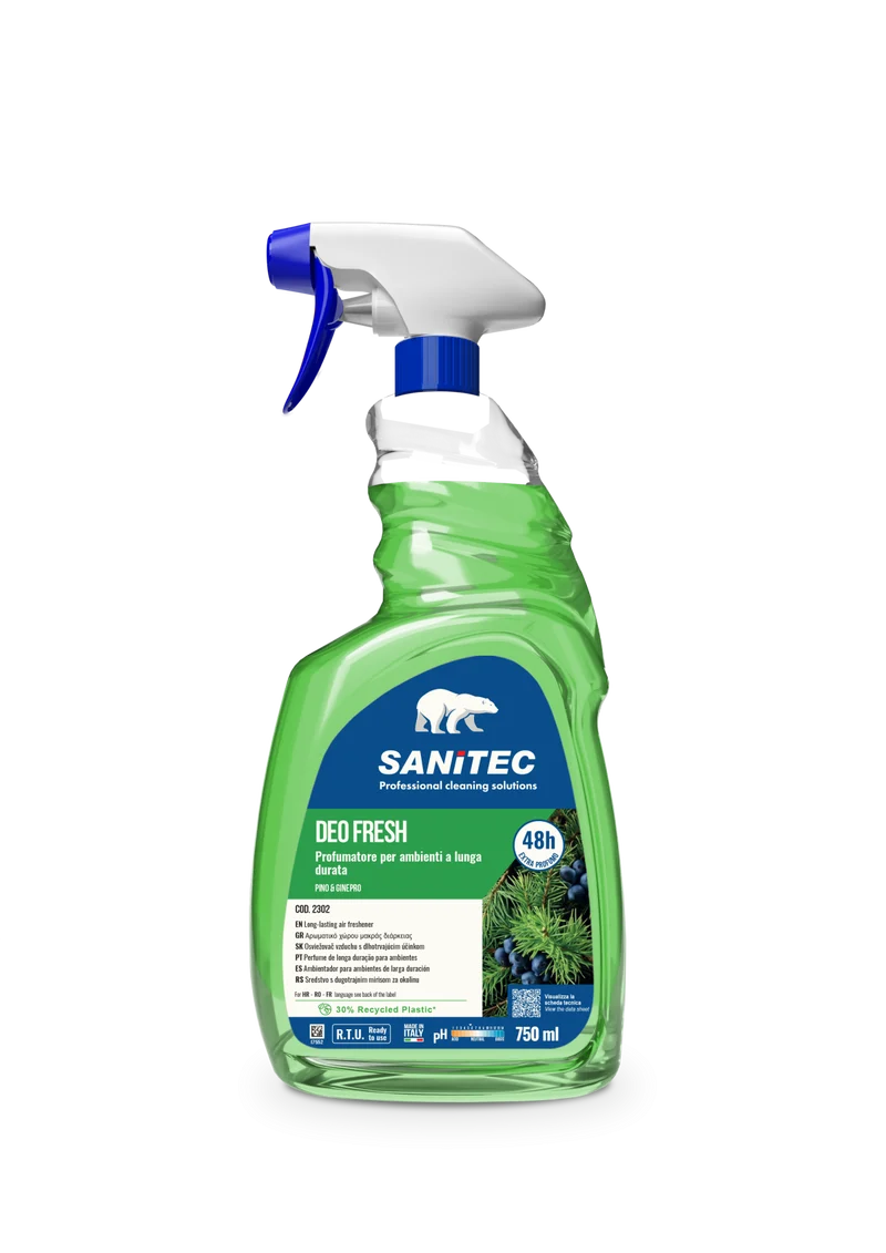 Profumatore per ambienti a lunga durata Sanitec Deo Fresh Pino e Ginepro 750 ml DISPONIBILE IN 7 GIORNI LAVORATIVI
