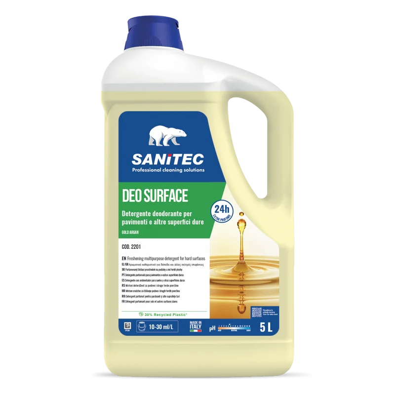 Detergente profumatore per pavimenti Sanitec Deo Surface Gold Argan 2x5 litri DISPONIBILE IN 7 GIORNI LAVORATIVI