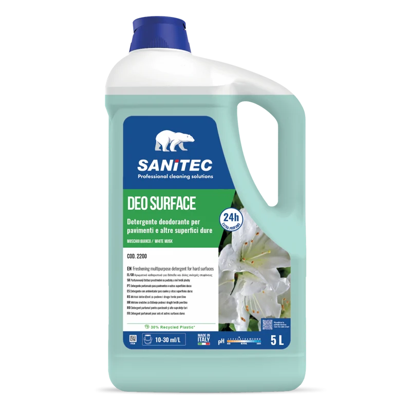 Detergente profumatore per pavimenti Sanitec Deo Surface Muschio Bianco 2x5 litri DISPONIBILE IN 7 GIORNI LAVORATIVI