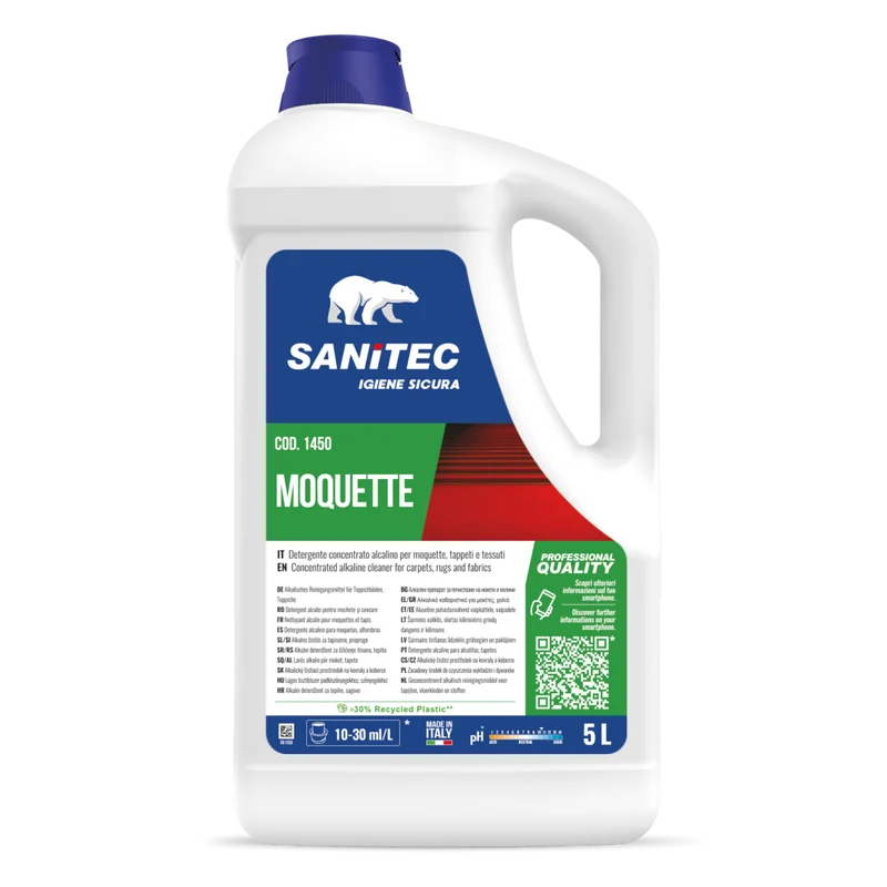Detergente per moquette e tappeti Sanitec Moquette 5 litri DISPONIBILE IN 7 GIORNI LAVORATIVI