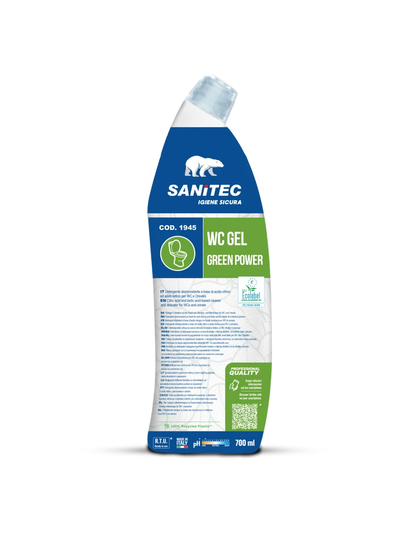 Detergente Ecolabel per WC e orinatoi Sanitec WC Gel Green Power 700 ml DISPONIBILE IN 7 GIORNI LAVORATIVI