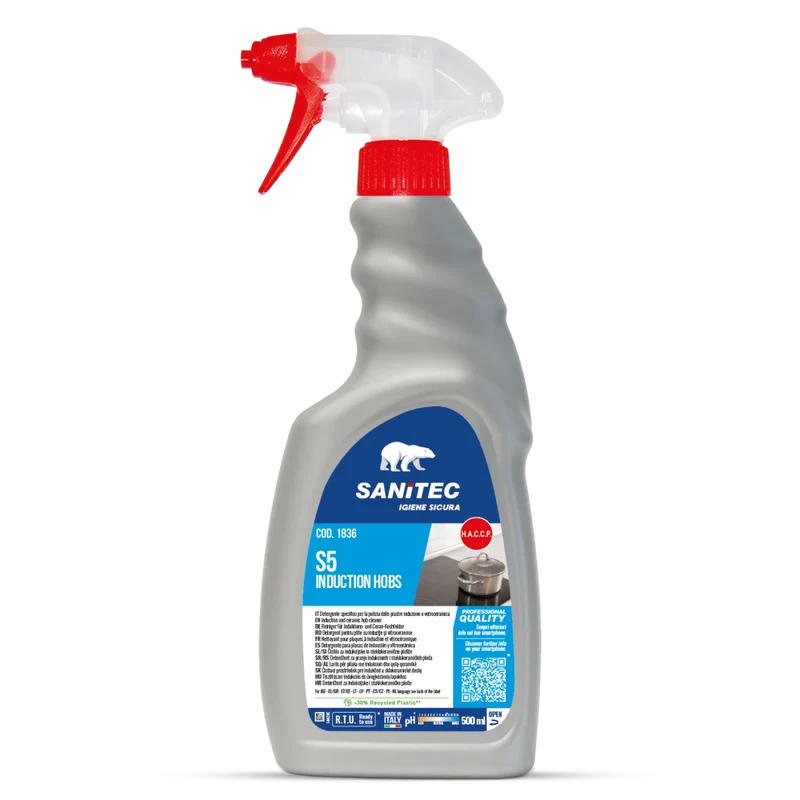 Detergente per piani a induzione e vetroceramica Sanitec S5 Induction Hobs 6x500 ml DISPONIBILE IN 7 GIORNI LAVORATIVI