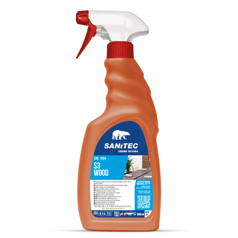 Detergente per superfici in legno Sanitec S3 Wood 500 ml DISPONIBILE IN 7 GIORNI LAVORATIVI