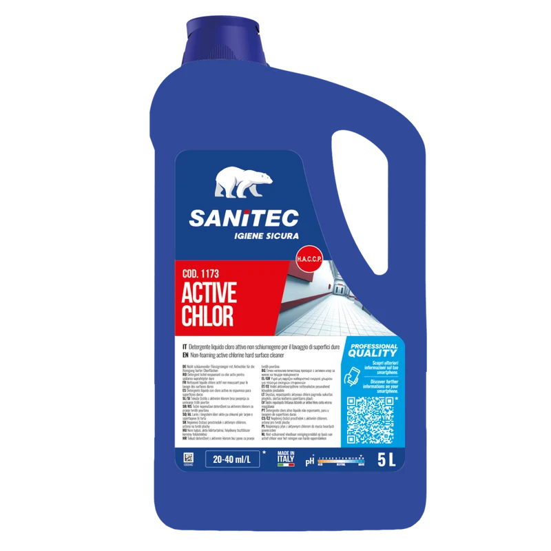 Detergente clorinato per superfici dure Sanitec Active Chlor 2x5 litri DISPONIBILE IN 7 GIORNI LAVORATIVI