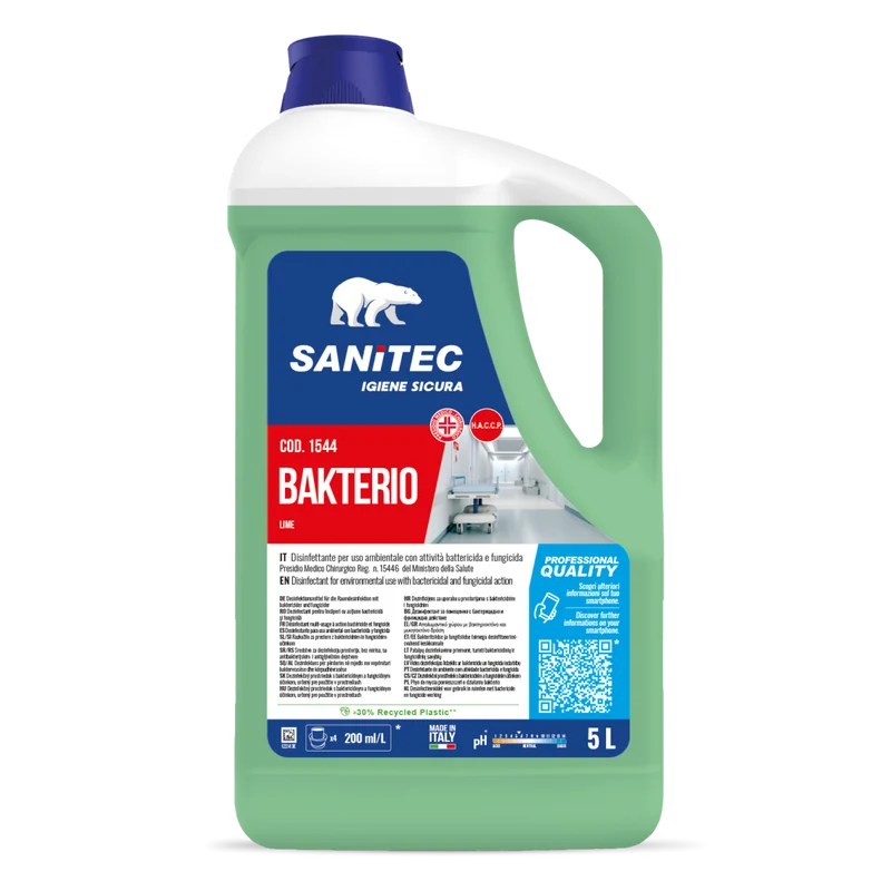 Disinfettante PMC battericida e fungicida Sanitec Bakterio Lime 5 litri DISPONIBILE IN 7 GIORNI LAVORATIVI