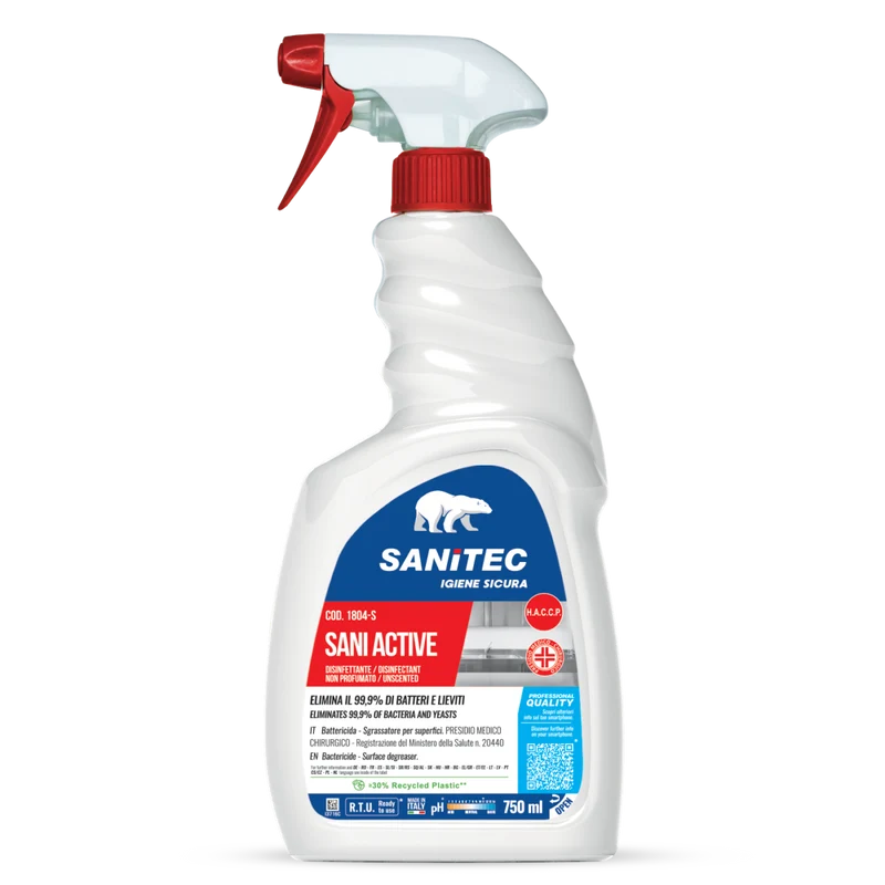 Sgrassatore disinfettante per superfici Sanitec Sani Active 750 ml DISPONIBILE IN 7 GIORNI LAVORATIVI