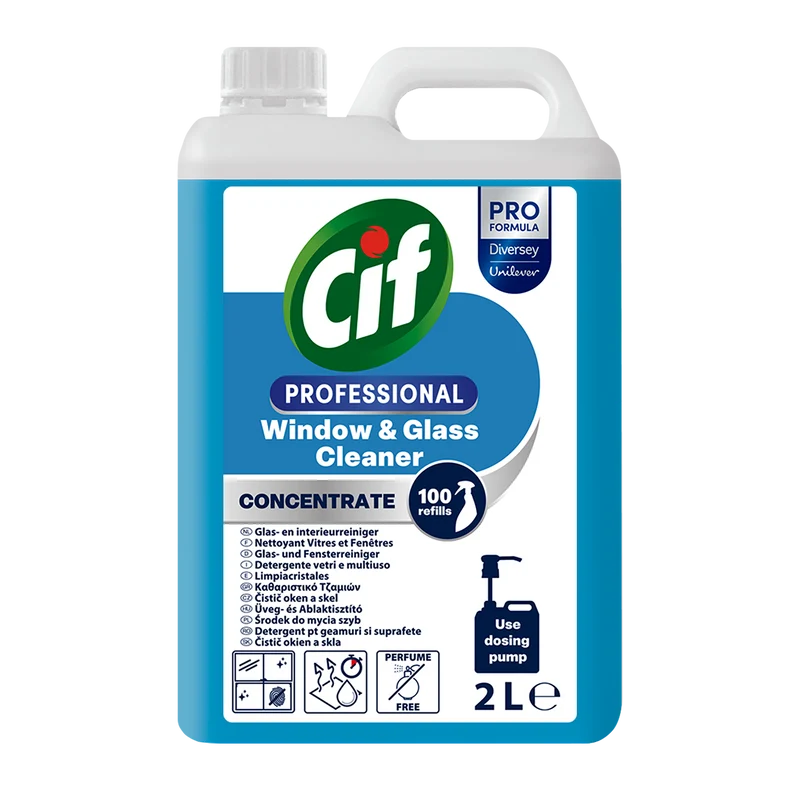 Detergente concentrato per vetri e specchi Diversey Cif Professional 2 litri DISPONIBILE IN 7 GIORNI LAVORATIVI
