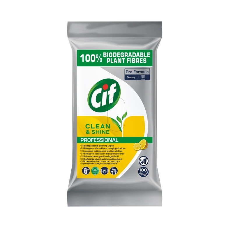 Salviette detergenti e igienizzanti multisuperfici Diversey Cif Salviette Igienizzanti Biodegradabili 100 pezzi DISPONIBILE IN 7 GIORNI LAVORATIVI