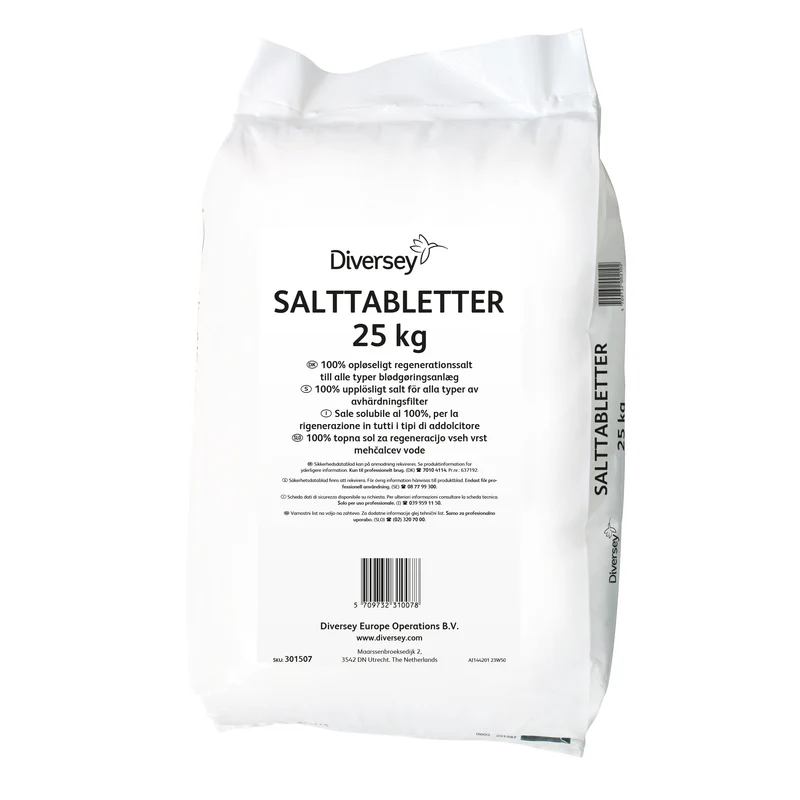 Sale in pastiglie per addolcitori Diversey Pastiglie di sale 25 kg DISPONIBILE IN 7 GIORNI LAVORATIVI
