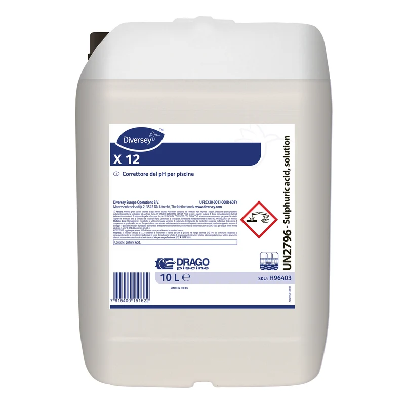 Correttore acido pH per piscina Diversey X 12 10 litri DISPONIBILE IN 7 GIORNI LAVORATIVI