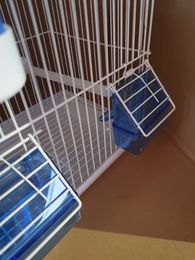 Cage de transport / Cage chantante bleue