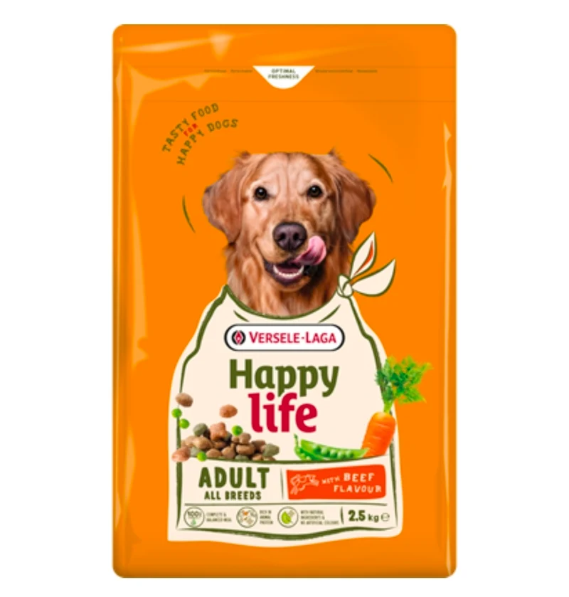 Happy Life Adult Beef - Nourriture pour chiens 2.5 kg - Versele Laga