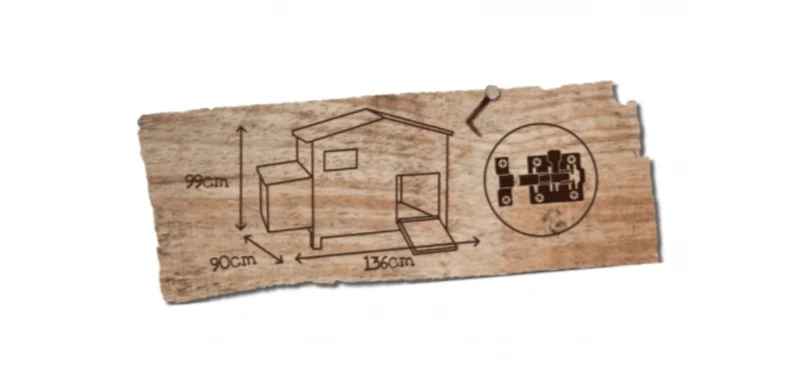 Duvo+ Woodland Poulailler Darci 1 Chalet - 136 x 90 x 99 cm