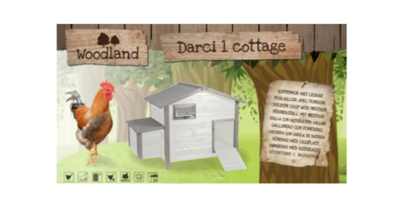 Duvo+ Woodland Poulailler Darci 1 Chalet - 136 x 90 x 99 cm