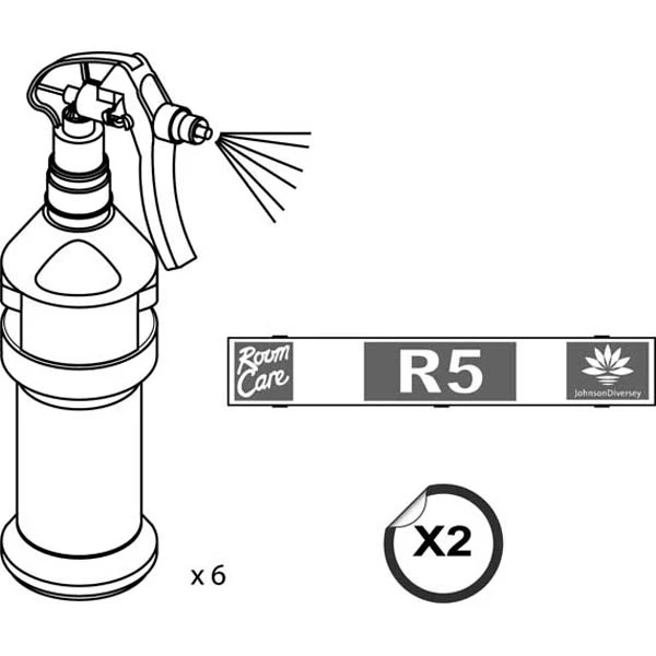 Kit bottiglie vuote da Divermite/Diverflow per Room Care R5 R5 6 pezzi DISPONIBILE IN 7 GIORNI LAVORATIVI